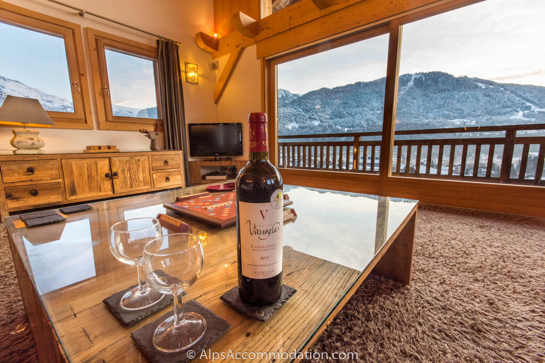 Chalet Foehn Samoëns - Large south facing balcony off the lounge