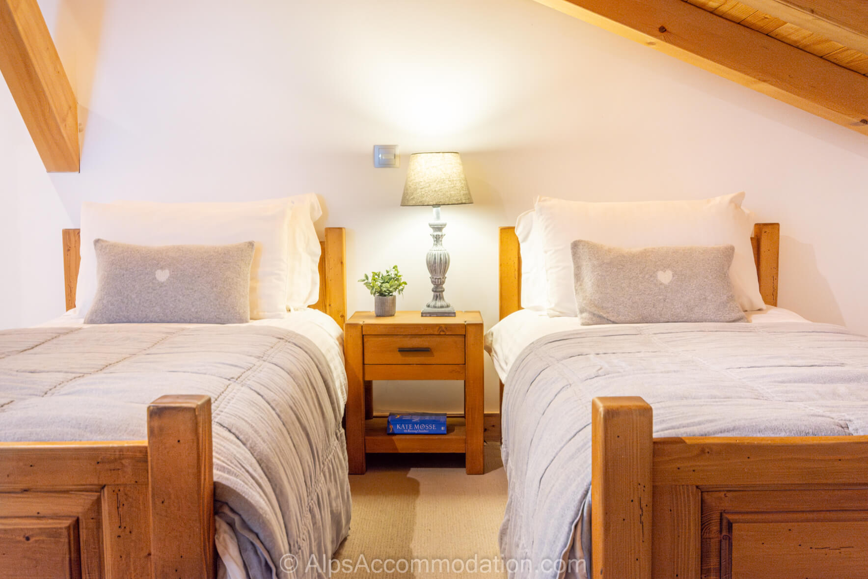 Chalet Foehn Samoëns - Delightful Twin Bedroom offering fantastic views over the village