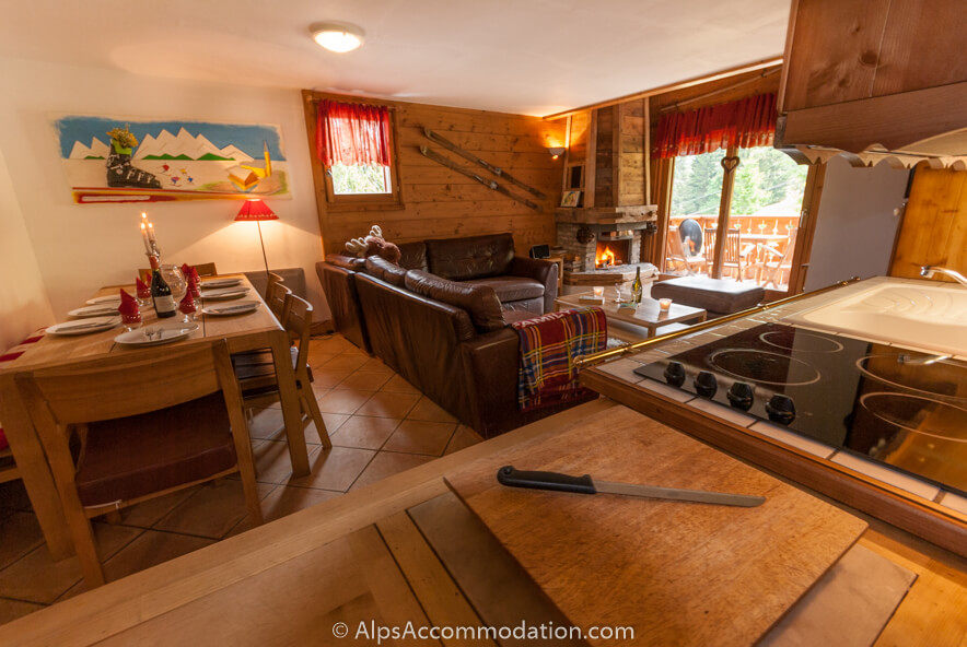 Chalet Alpage Morillon 1100 - Bright and spacious open plan layout with light flooding in through a large sliding glass door which leads to the balcony