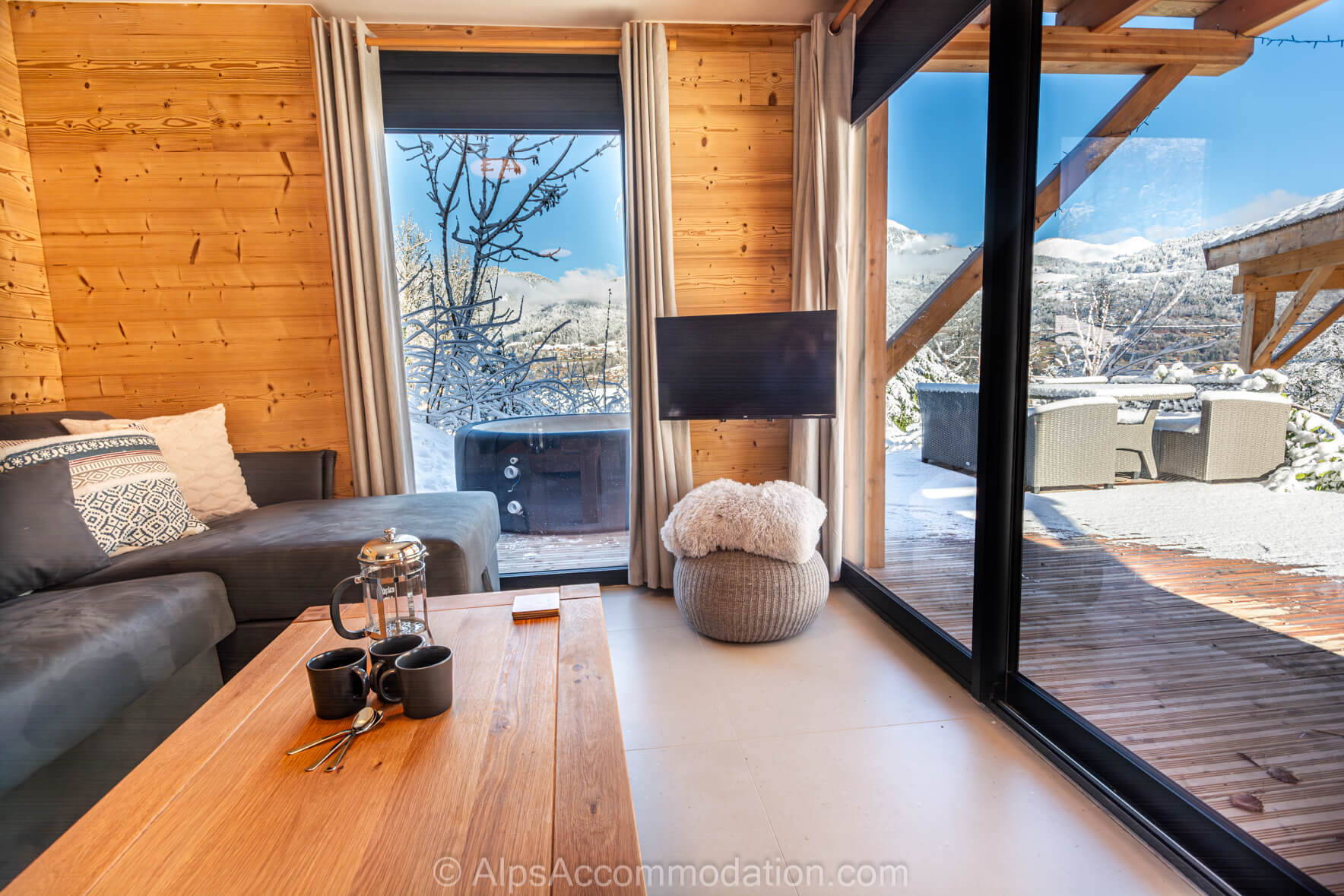Apartment Gifframa Samoëns - Great view over the private terrace and beyond