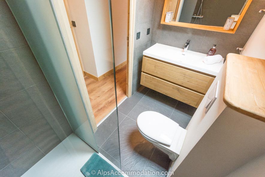 Apartment CH8 Morillon - Ensuite bathroom with large walk in shower